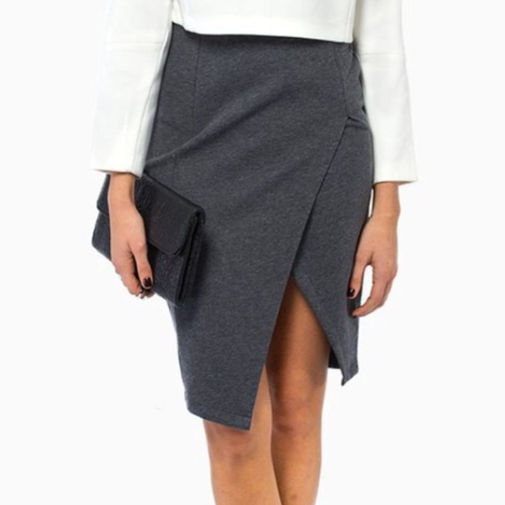 Sexy grey slit pencil skirt from Tobi